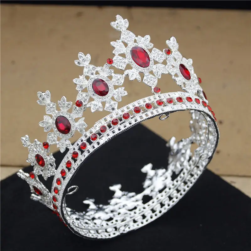 

Luxury Gold metal Tiara and Crown Crystal Rhinestone Full Circle Queen Bride hair jewelry Diadem Wedding Bridal Hair Accessories