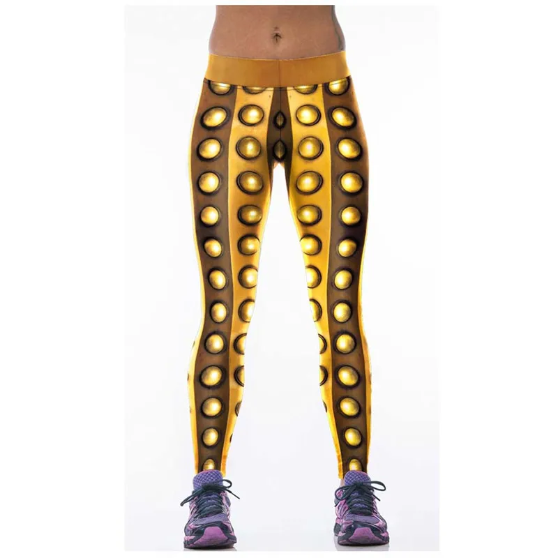 Heat Sell Yoga Pants Gold Digital Printing Trousers Sports Pants Europe
