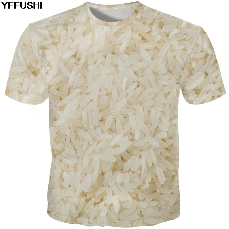 

YFFUSHI New Design Funny 3D T-Shirts Raw Rice Full Print Men 3D T Shirt Cool Fashion Unique Unisex Tops Tee Shirt Plus Szie