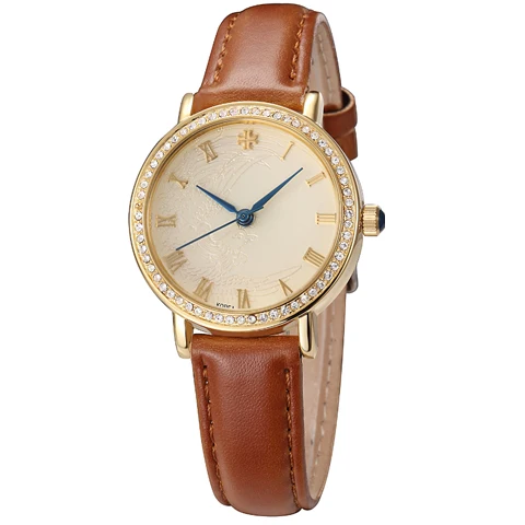 Пара Julius мужские часы женские часы дракон феникс Homme влюбленных часы модные часы браслет кожаный ремешок Мальчик Grl подарок - Цвет: Woman Gold