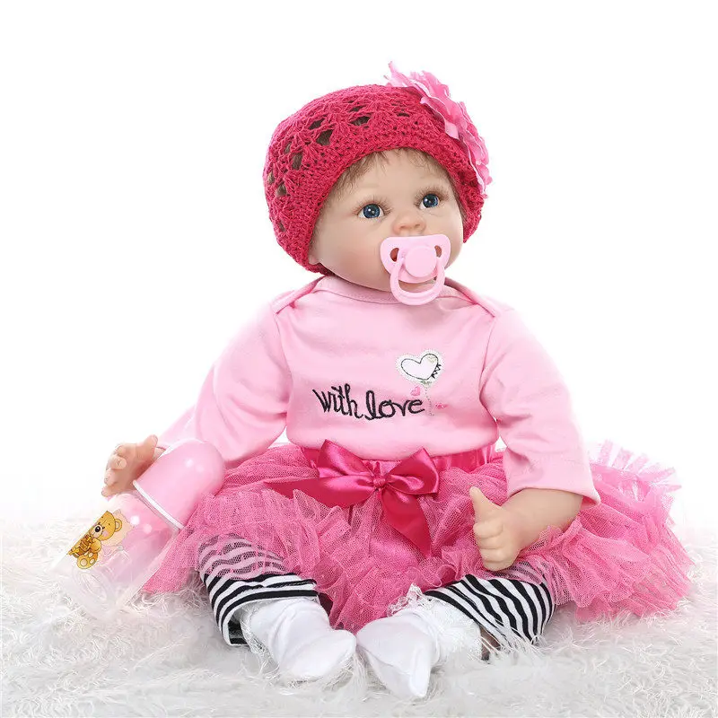 With Handmade Sweater Hat 55cm About 22inch Reborn Baby Doll Alive Bebes Benecas For Sale Hot Interactive Doll At Christmas Days