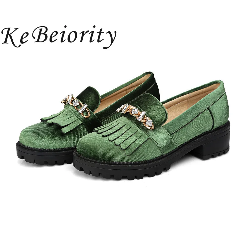 

KEBEIORITY Women Oxford Shoes 2017 Platform Loafers Women Spring Summer Shoes Casual Green Black Red Flats Girls School Shoes