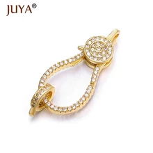 Juya Supplies For Jewelry Wholesale Luxury Zirconia Clasps Hooks Accessories For Making Bracelets Necklaces DIY Craft