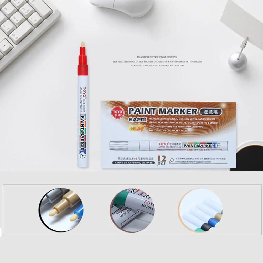 8ml Car Waterproof Paint Pen Care Car Wheel Tire Marker Pen Graffiti Paint Pen For Tires Metal Glass Wooden Plastic Paint Marker