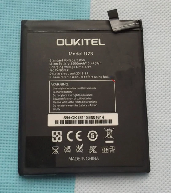 

original Oukitel U23 phone battery 3500mah 3.85V for OUKITEL U23 6.18" Notch Display 6G 64G Mobile Phone