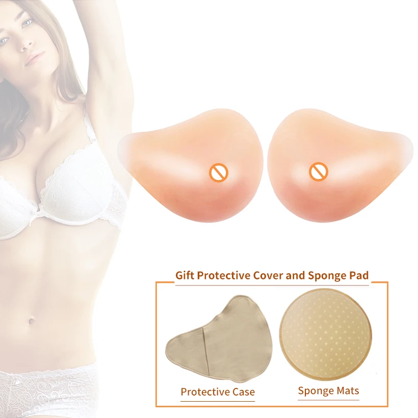 

Breathable Silicone Breast Protheses Special Concave Bottom Fake Breast Form Protective Cover Cotton Chest Pad Spiral Shape D40