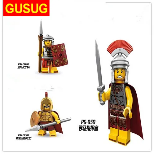 GUSUG 300 шт. PG958 PG959 PG960 Spartan Mesoid Soldie Roman commander Soldie строительные блоки экшн лучший подарок детские игрушки