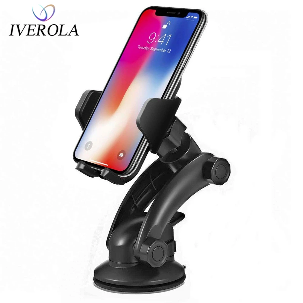 

Univerola Windshield Mount Car Phone Holder in Car For Samsung S9 Plus 360 Rotation Car Holder For iPhone X Phone Stand Support