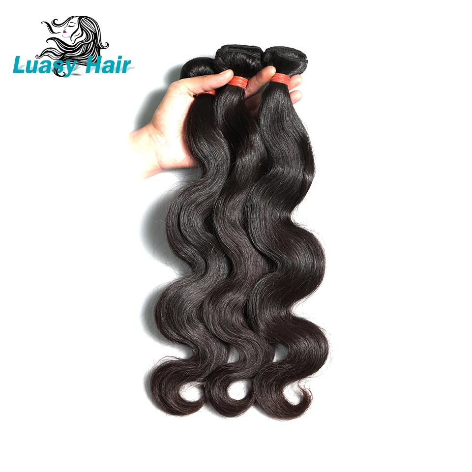 Luasy Hair Body Wave Brazilian Hair Weave Bundles 8-28inch Virgin Hair 1/3/4 Bundles Deals Human Hair Weave Extensions