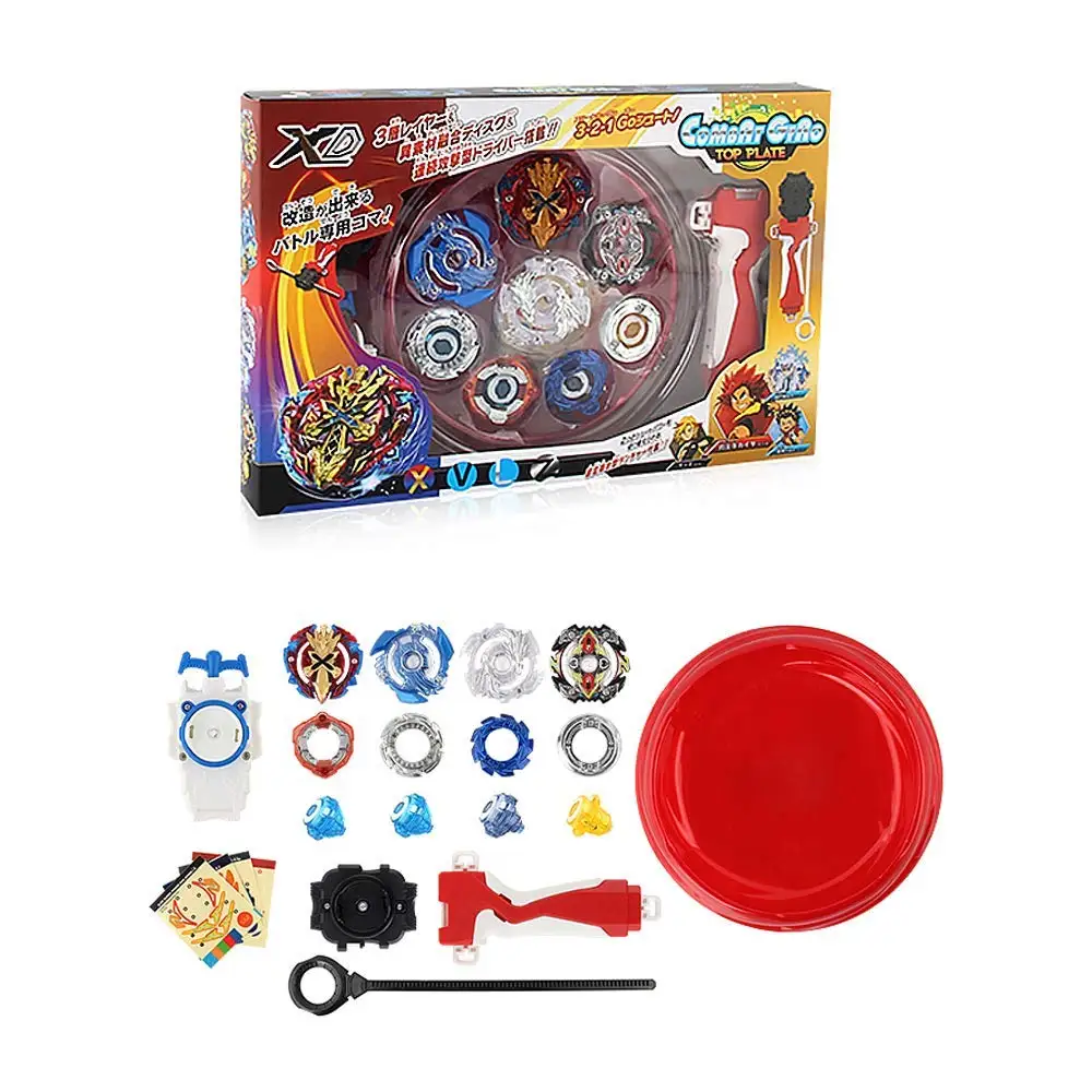 

Litchi Metal Beyblade Launcher Grip Set with Base Arena Fusion 4D 4 Gyro Box Fight Master For Kids and Adults Christmas Gifts