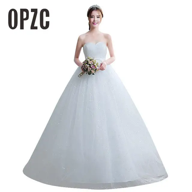 Real Photo Customized Wedding Dresses 2017 Korean Simple Lace High Real Photo Customized Wedding Dresses 2017 Korean Simple Lace High Waist Maternity Bridal Gown Vestido De