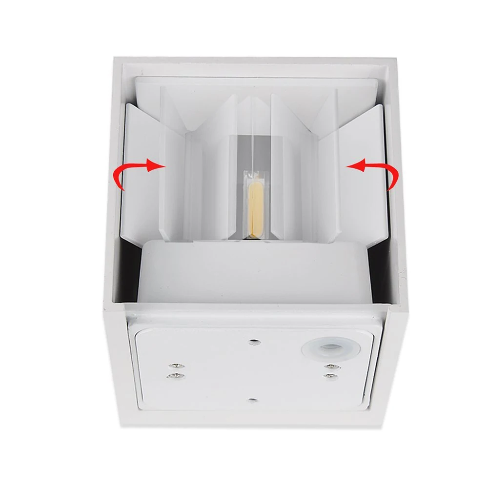 12 Вт светодиодный настенный светильник водонепроницаемый IP65 Крытый Открытый алюминиевый настенный светильник Регулируемый Куб поверхностный монтаж светодиодный светильник для сада крыльца