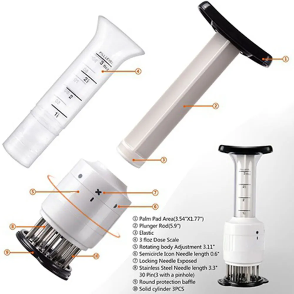 Соусы Мясо Tenderizer игла маринада вкус шприц из нержавеющей стали 9 6*6 7*22 5 см стейки