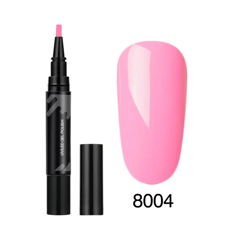 LKE 3 Step Nail Gel Art Semi Permanent UV Hybrid Nail Gel Polish Nail Varnish Brush Pen Soak Off 10 seconds fast drying - Цвет: 8004 Color