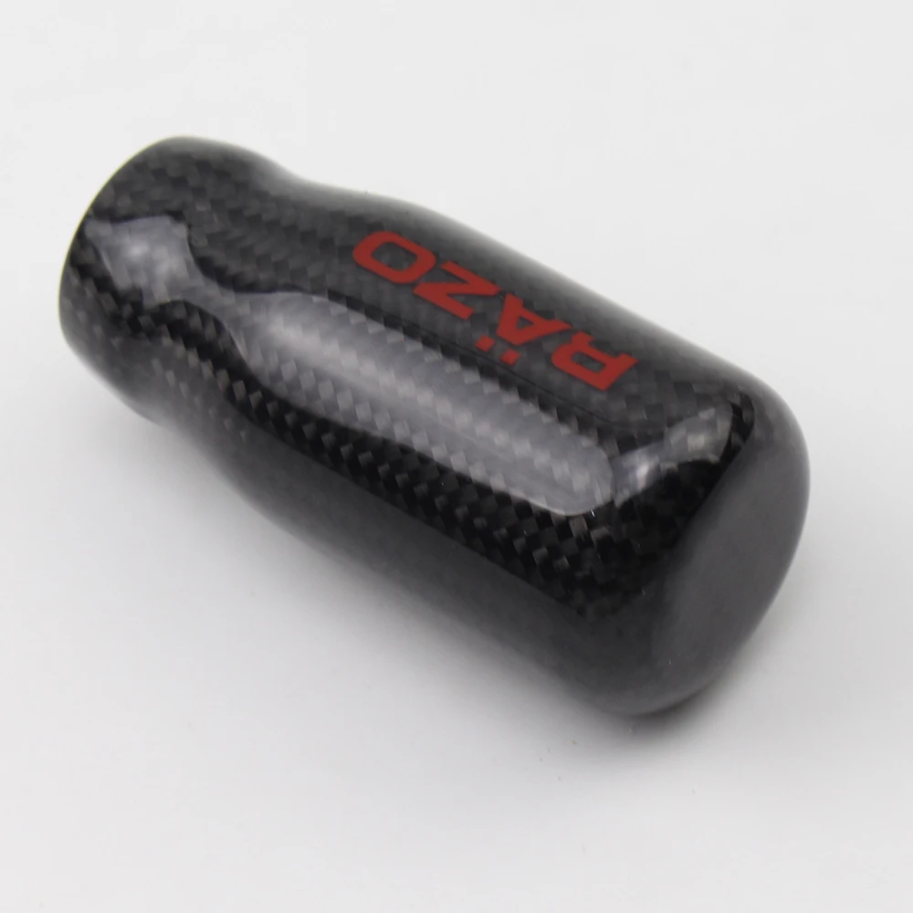 Universal Black RAZO Racing Carbon Fiber Shift Knob Gear Shifter Knob