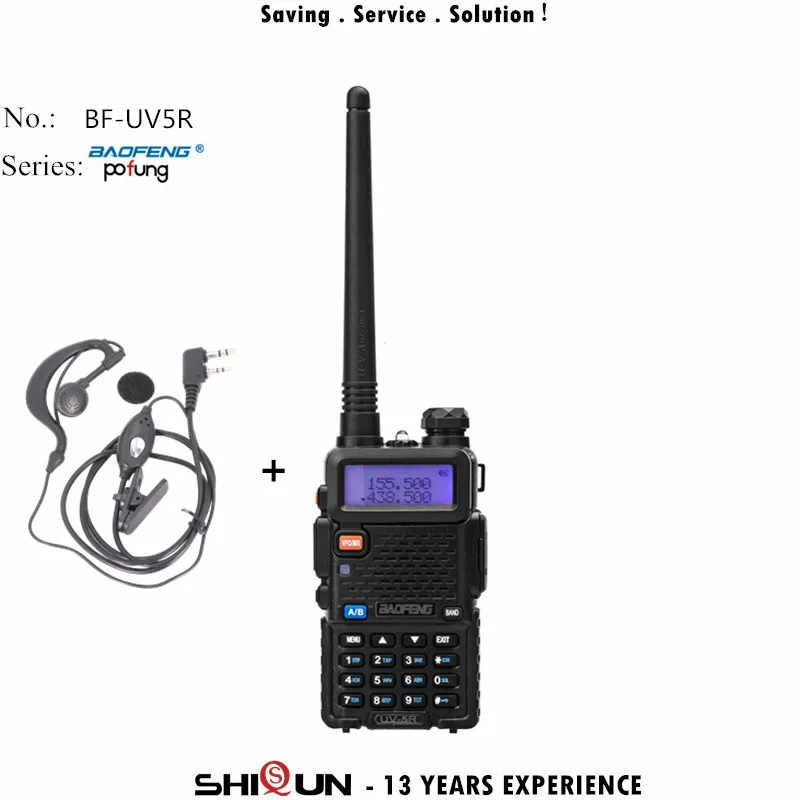 Baofeng UV-5R двухканальные рации двойной дисплей двухдиапазонный Baofeng UV5R портативный 5 Вт UHF VHF двухстороннее радио Pofung UV 5R КВ трансивер - Цвет: Black Plus Headset