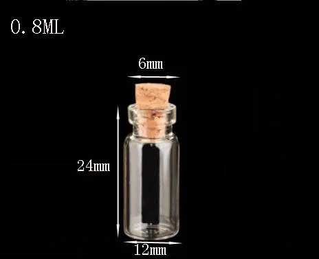 100pcs Small Clear Cork wishing Bottle Mini Vial For Wedding Holiday garden Decoration Wooden Lid Empty Pot Sample test tube Jar