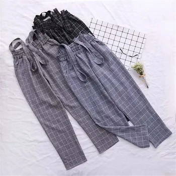 

Casual Jumpsuits For Women 2019 Female Loose Sleeveless Plaid Long Playsuit Jumpsuit Pants Trousers Combinaison Femme