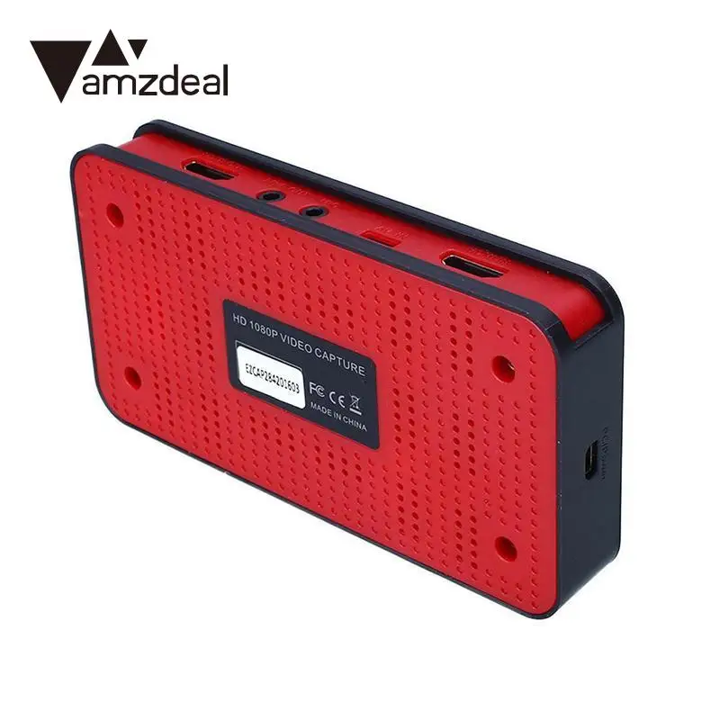 

amzdeal Grabber Recorder Box USB HDMI YPBPR 1080P Input HD Game Capture Grabber Recorder Box for EZCAP 284 Black UK Plug
