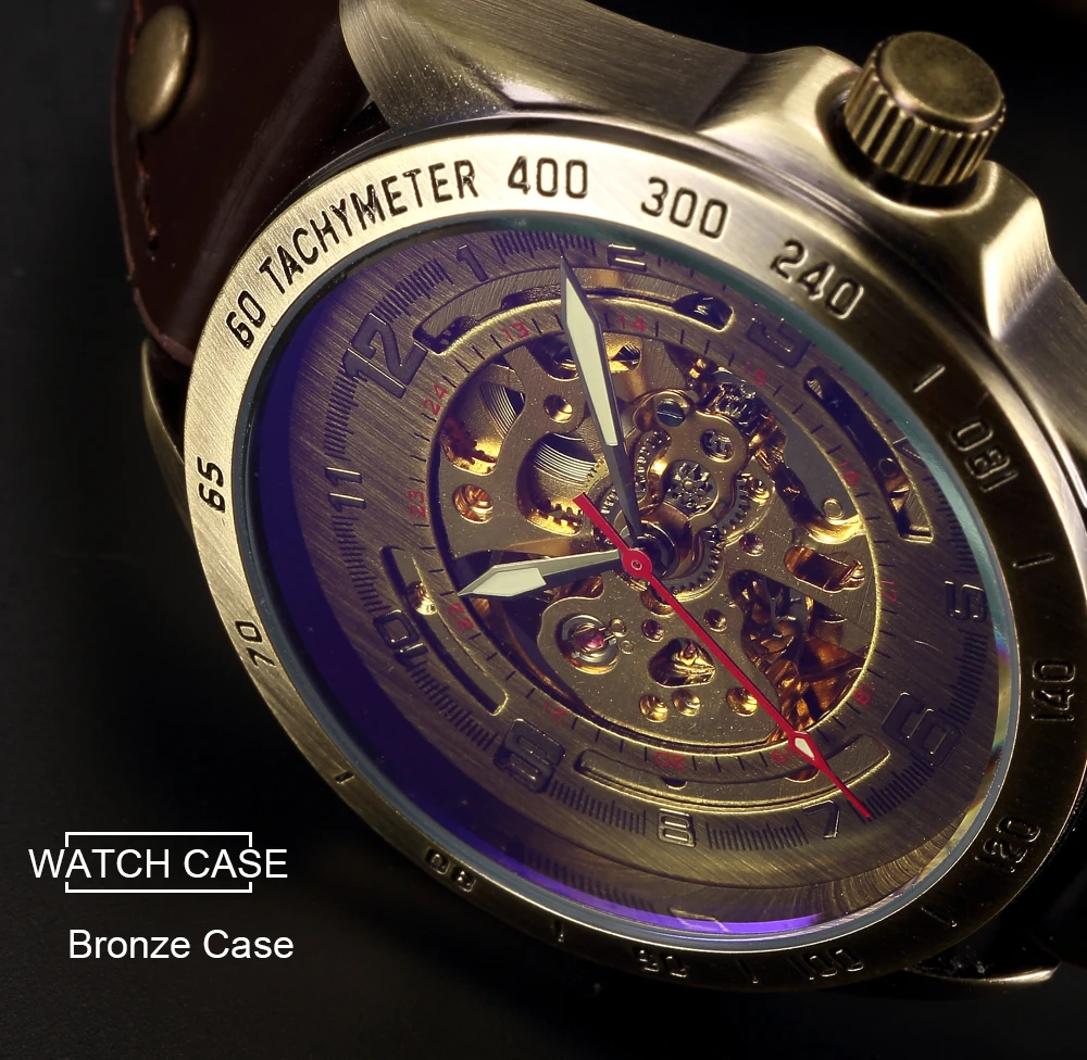 часы мужские механические скелетоны с автоподзаводом стимпанк Mechanical Watch