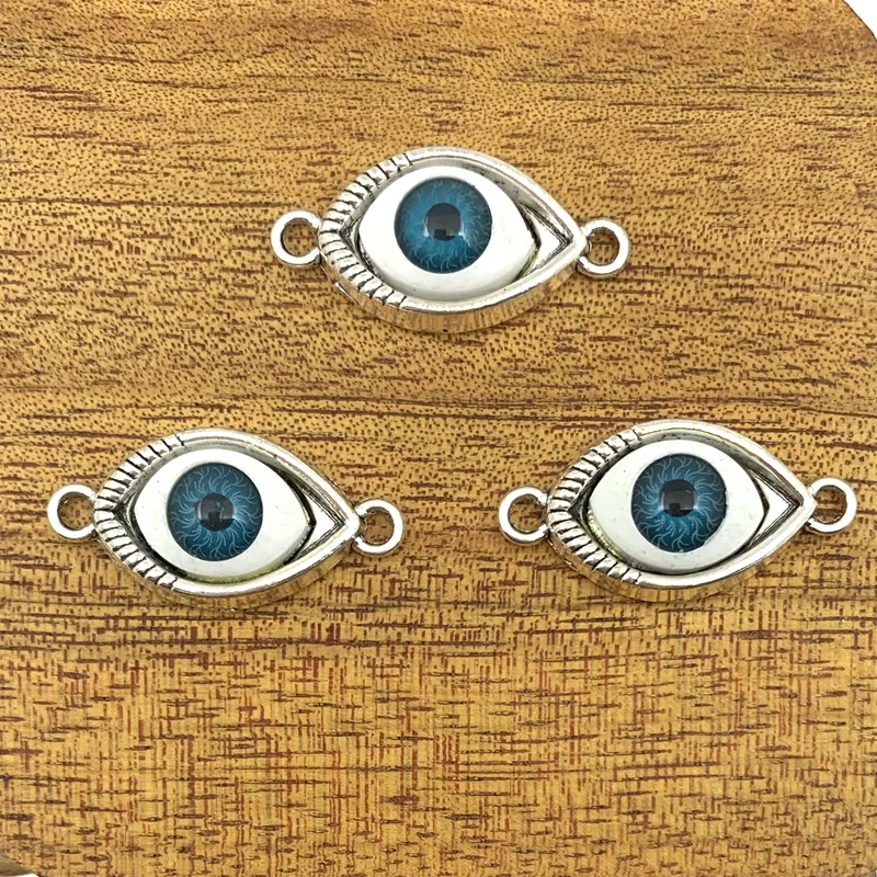 

5 pieces of glamour devil eye charm 30*15mm Tibet silver plated pendant jewelry DIY handmade craft pendant alloy.