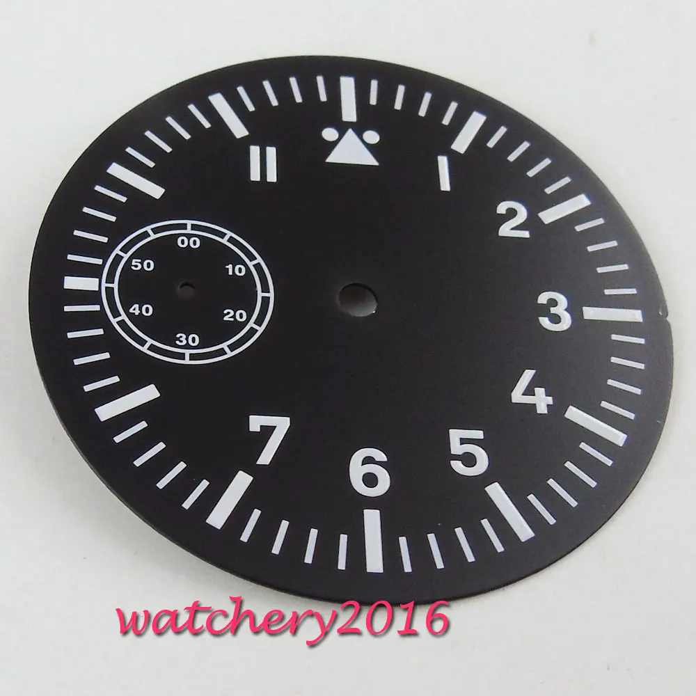 

38.9mm Parnis black dial white Luminous Number fit 6497 movement Men's Watch dial