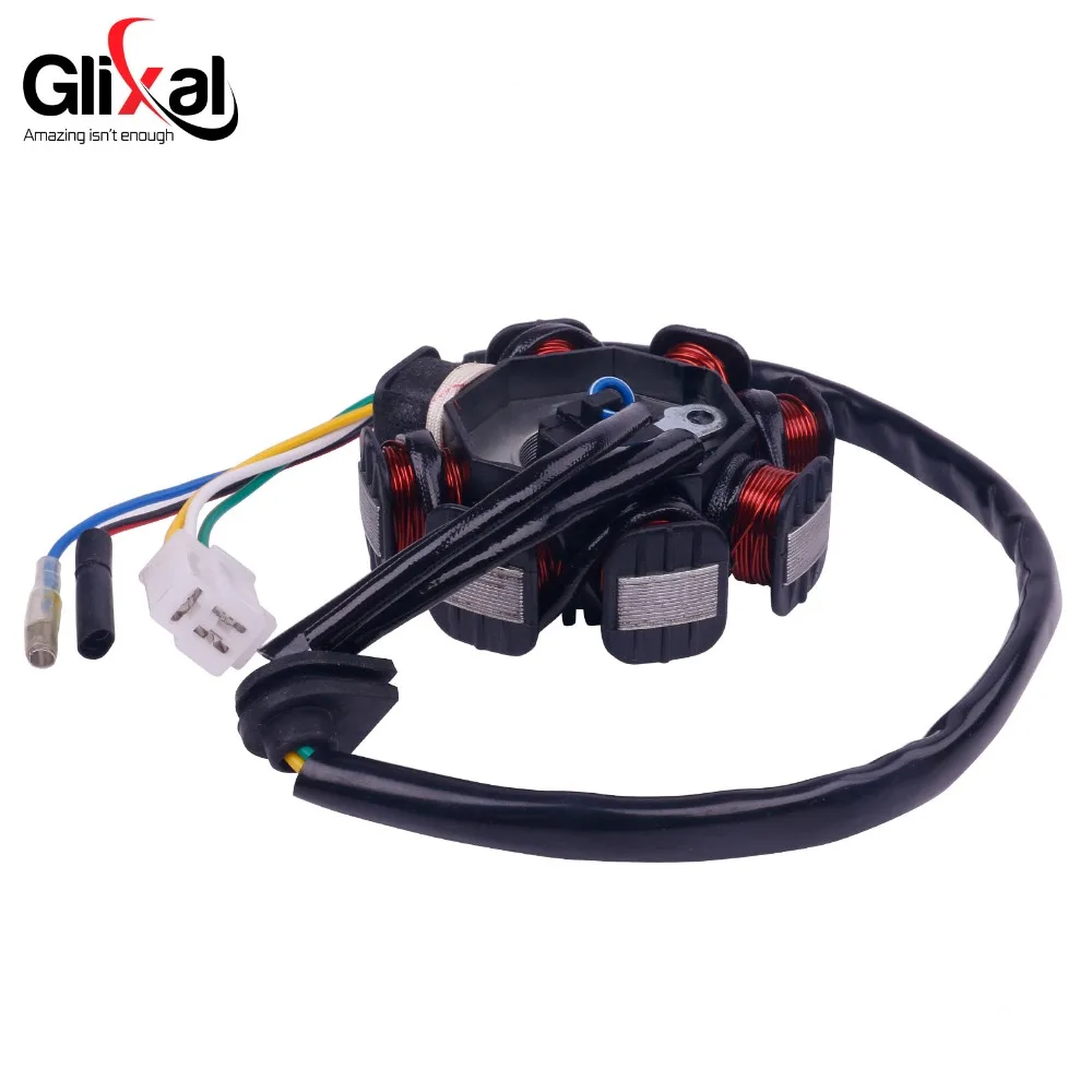 Glixal GY6 8-coil МАГНЕТО генератор статора для 139QMB 139QMA китайский скутер мопед ATV ДВИГАТЕЛЬ(AC сгорел