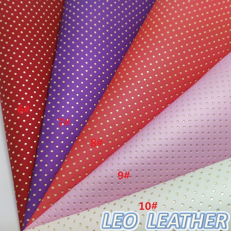 1PCS 21X29CM Synthetic Leather, PU Leather with Embossed Gold Dots For DIY Accessories 8S17A
