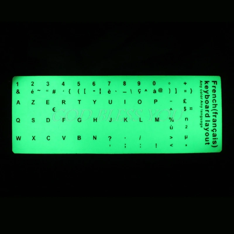 Fluorescent Keyboard Stickers Different Optional Language Luminous Waterproof Keyboard Protective Film Drop Shipping-2