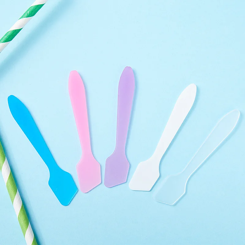 DIY Plastic Facial Face Stick Cream Mixing Spatulas Spoon Makeup Cosmetic Make Up Tools 10PCS/LOT