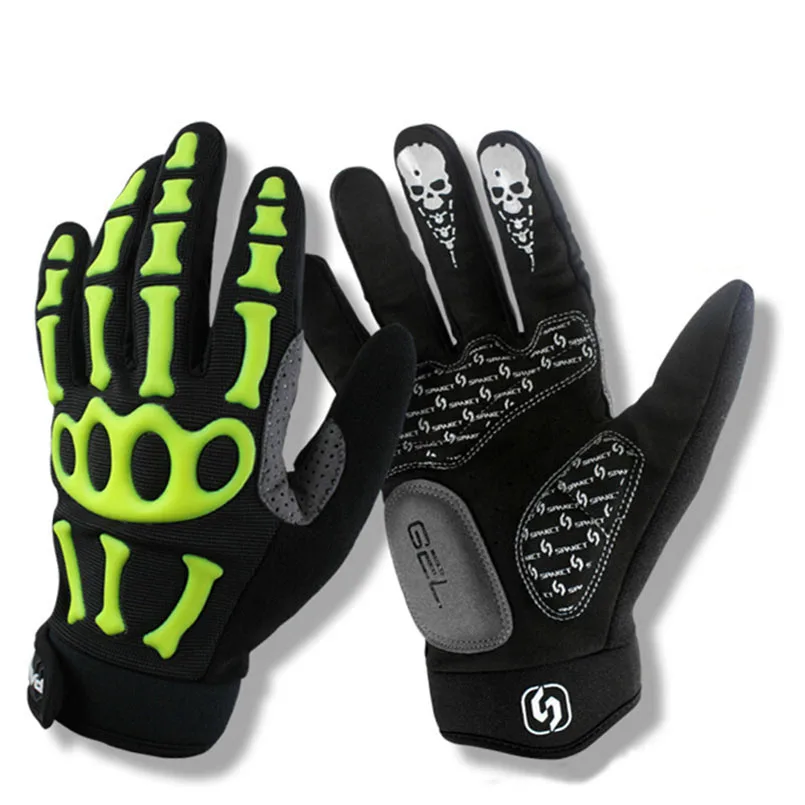Prix pour Marque SPAKCT Silicone GEL Complet Doigt Cyclisme Gants Crâne Vélo vélo Hommes Slip pour vtt équitation sueur Vert Noir avec blanc Prix pour Marque SPAKCT Silicone GEL Complet Doigt Cyclisme Gants Crâne Vélo vélo Hommes Slip pour vtt équitation sueur Vert Noir avec blanc