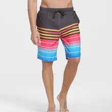 Для Мужчин's быстросохнущая классическая красочные полосатый принт Плавание ствола пляж Пляжные шорты для будущих мам плюс Размеры