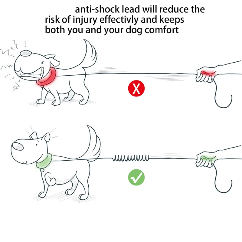 Эластичный нейлоновый поводок для собак Многофункциональный Анти-шок удлиненная Тяговая веревка для прогулок защита для бега аксессуары для домашних животных