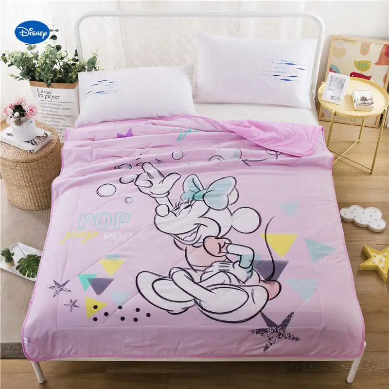 

Pink Color Disney Minnie Mouse Quilts Summer Comforters Bedding Cotton Covers Children's Girls Bedroom Decor 150*200cm 200*230cm