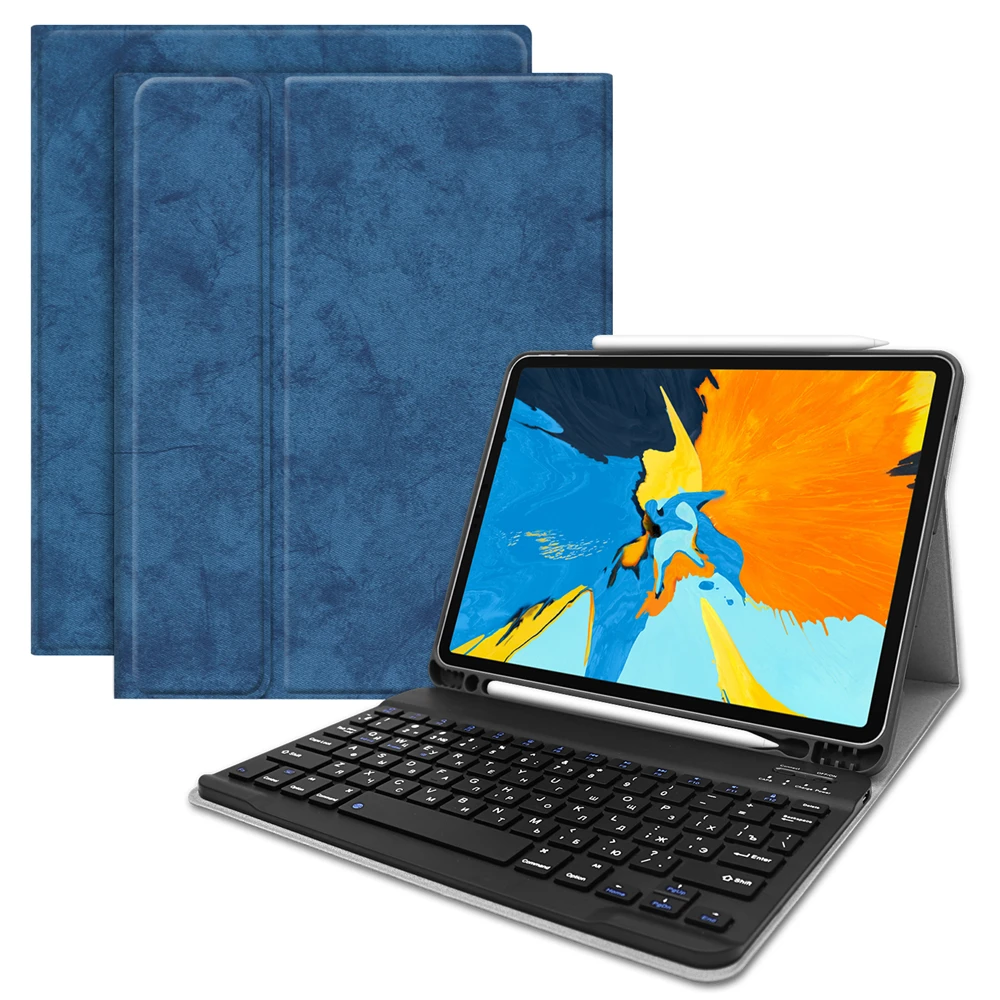 Kemile для iPad Pro 1" чехол Bluetooth клавиатура W Карандаш Держатель смарт-подставка чехол для iPad Pro 11" чехол Русская клавиатура