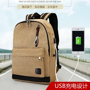 

040419 new hot men canvas travel backpack student school bag laptop bag