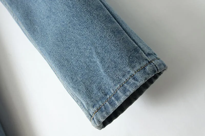 Винтажные высокие уличные джинсы с высокой талией длинные джинсовые штаны-шаровары ретро Весна Осень повседневные длинные женские джинсы