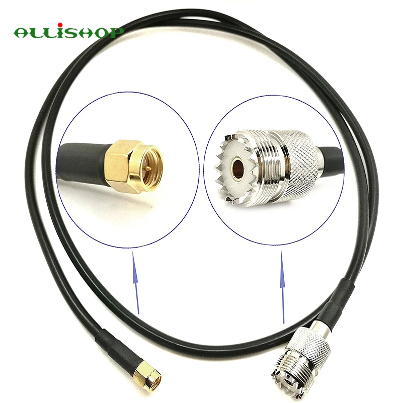 

1 Meter SMA Male to UHF SO239 Connector RG-58/U for Yaesu, Icon, Alinco, Kenwood, Wouxun & TYT Amateur Radios