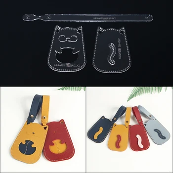 

1 Set Acrylic Leather DIY Pattern Home Handwork Accessory Card package Leathercraft Sewing Template Tools