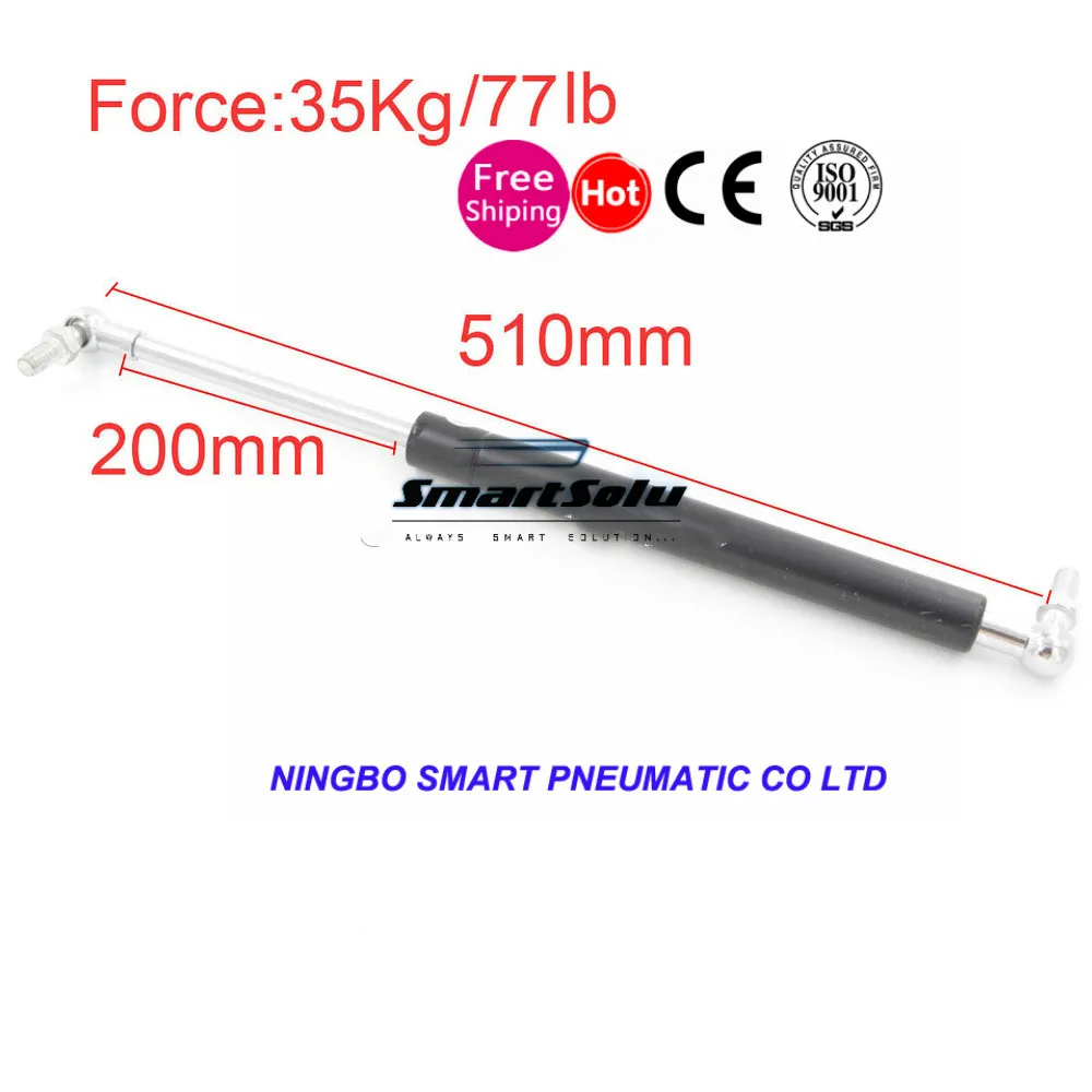 

Auto Gas Spring 35KG/77lb Force 200mm Long Stroke Hood Lift Support Auto Gas Spring 510mm Automative Hardware Tools