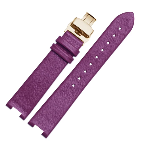 18*9 мм вогнутый интерфейс ремешок для часов uitrathin Натуральная кожа Ремешок Замена Mido M022 207A женский браслет - Цвет ремешка: purple A