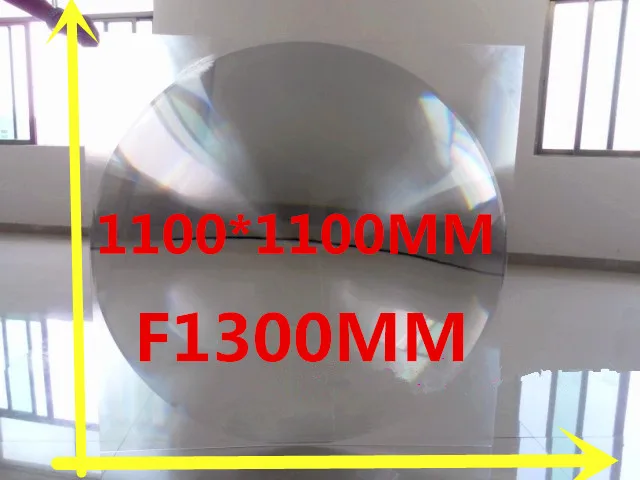 

Big Fresnel lens 1100*1100mm Thickness 3MM Fresnel Lens Focal length 1300mm Temperature can got 1000 Celsius solar cooker