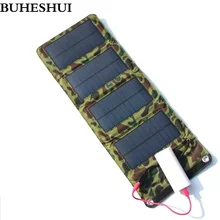 BUHESHUI 7W Solar Energy Foldable Charger USB Output For Charging Mobile Phones Mobile Power Bank Charger Free Shipping