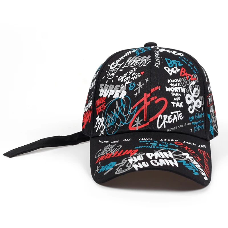 

2019 brand Summer Baseball Cap Graffiti Sun Caps Hip Hop Visor Spring Hat Adjustable Snap-back Hats For Women golf caps