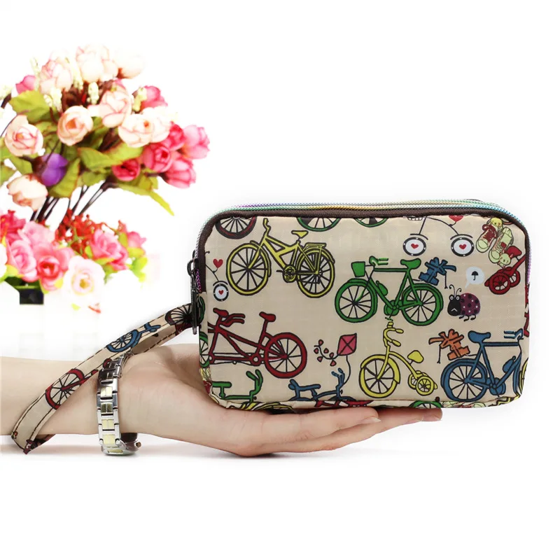 3 - Layer Women Female Long Wallet Cloth Zipper Large Capacity Day Coin Purse Ladies Clutch for Cellphone Bag 5