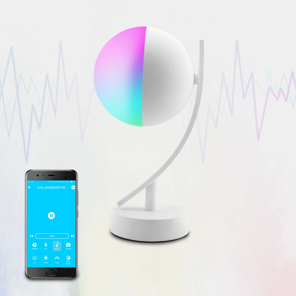 

LED Table Light Moon 7W Smart RGBW WiFi APP Control Dimmable Warm Lunar Night Lamp Compatible with Alexa Google Home AC100-240V