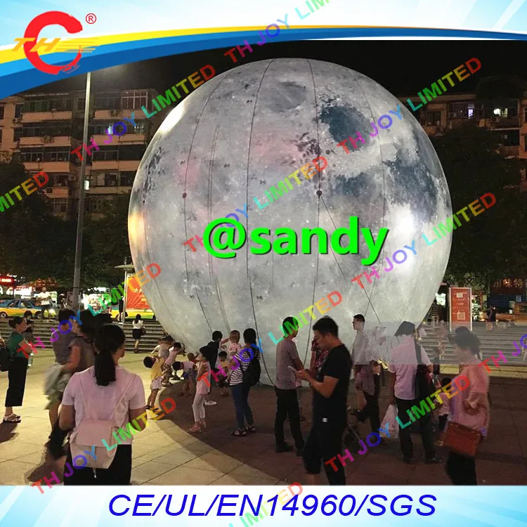 

free air ship to door,2m/2.5m/1.5m outdoor giant led lighting event decoration inflatable moon planet globe balloon ball
