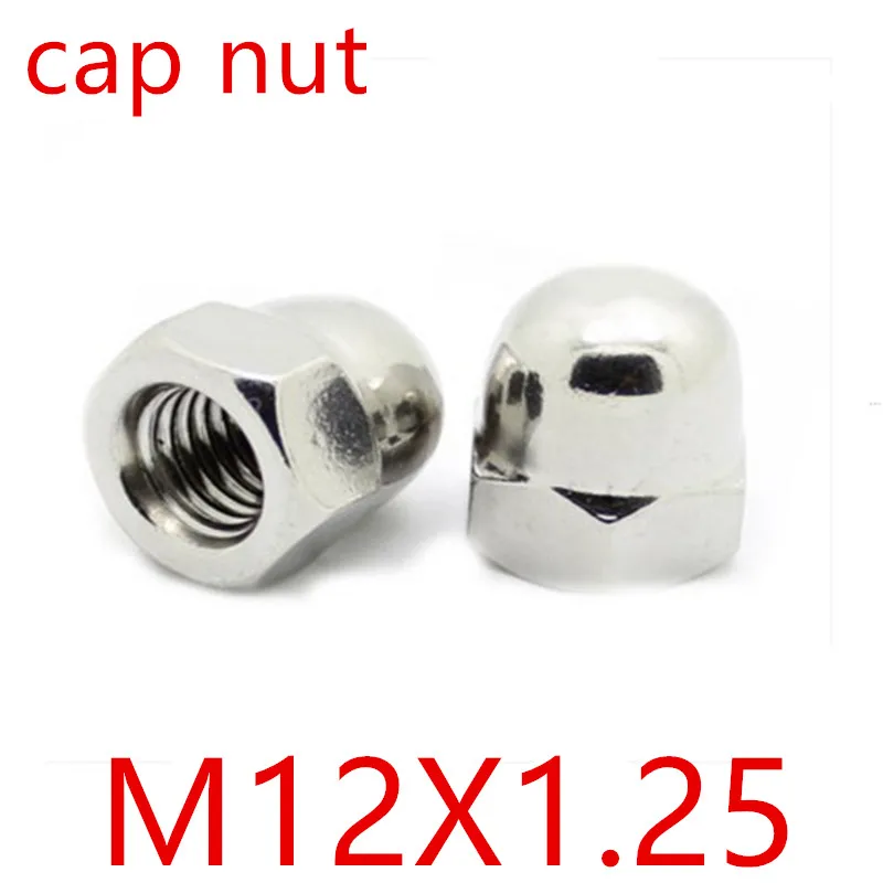 5pcs DIN1587 304 Stainless steel Fine thread cap Nuts M12 x1.25