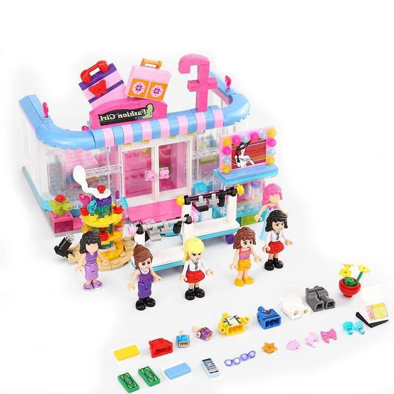 

City girl Friend Girls Series The Fashion Clothing Store Set Building Blocks Bricks Legoing Educational children Girls Toys Gift