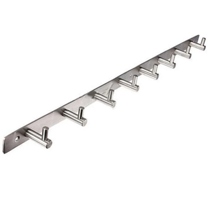 

8 Hooks Coat Robe Hat Clothes Wall Hanger Rack Holder Stainless